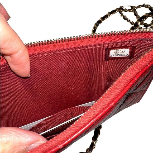 Chanel boys red leather long wallet pouch - Picture 13 of 16